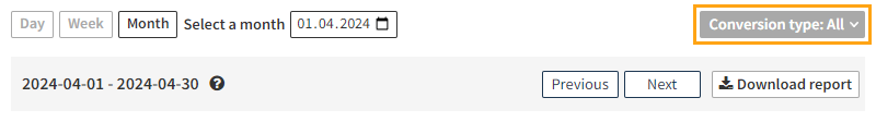 Filtering segments by conversion type